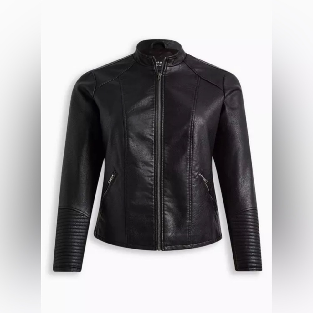 Torrid Faux Leather Collarless Moto Jacket